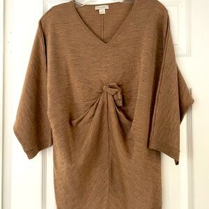 Garnet Hill Merino Wool mocha sweater, dolman sleeves LG
